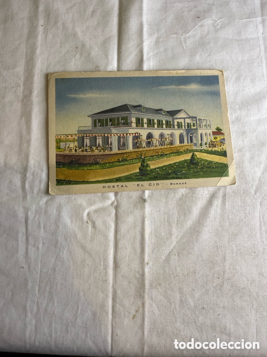 Postales: Postal publicitaria Hostal &ldquo;El Cid&rdquo; &ndash; Burgos, a&ntilde;os 50