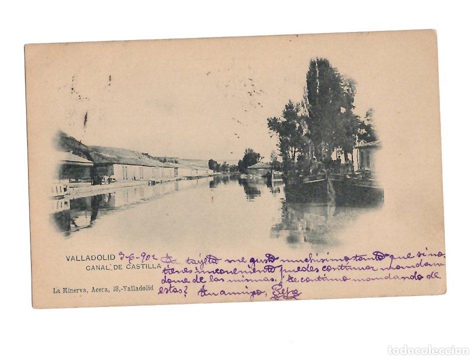 Postales: TARJETA POSTAL VALLADOLID CANAL DE CASTILLA. LA MINERVA. A&Ntilde;O 1902