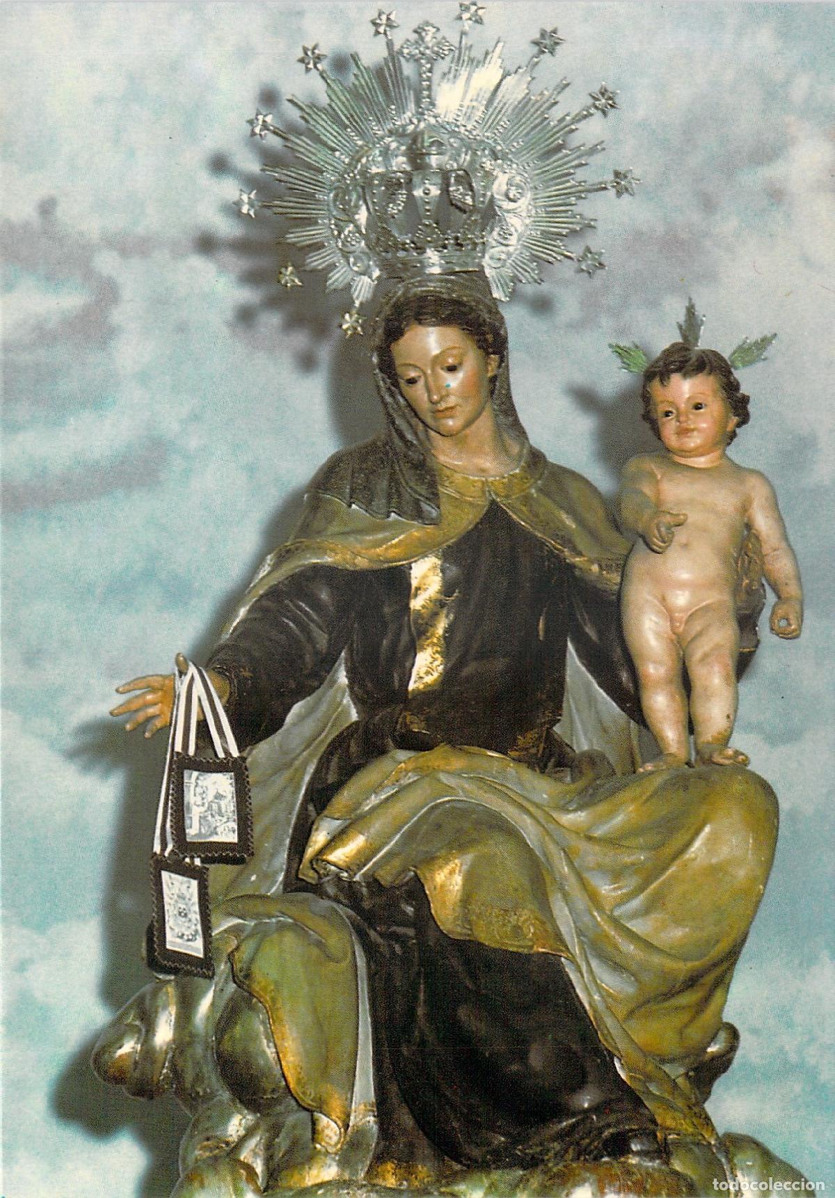 Postales: Postal de la Virgen del Carmen, escultura de Alejandro Carnicero en Salamanca
