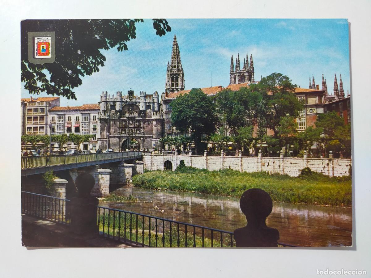 Postales: Postal BURGOS: Puente y Arco de Santa Mar&iacute;a - Edic. Subirats Casanovas - FISA. Escudo de Oro.