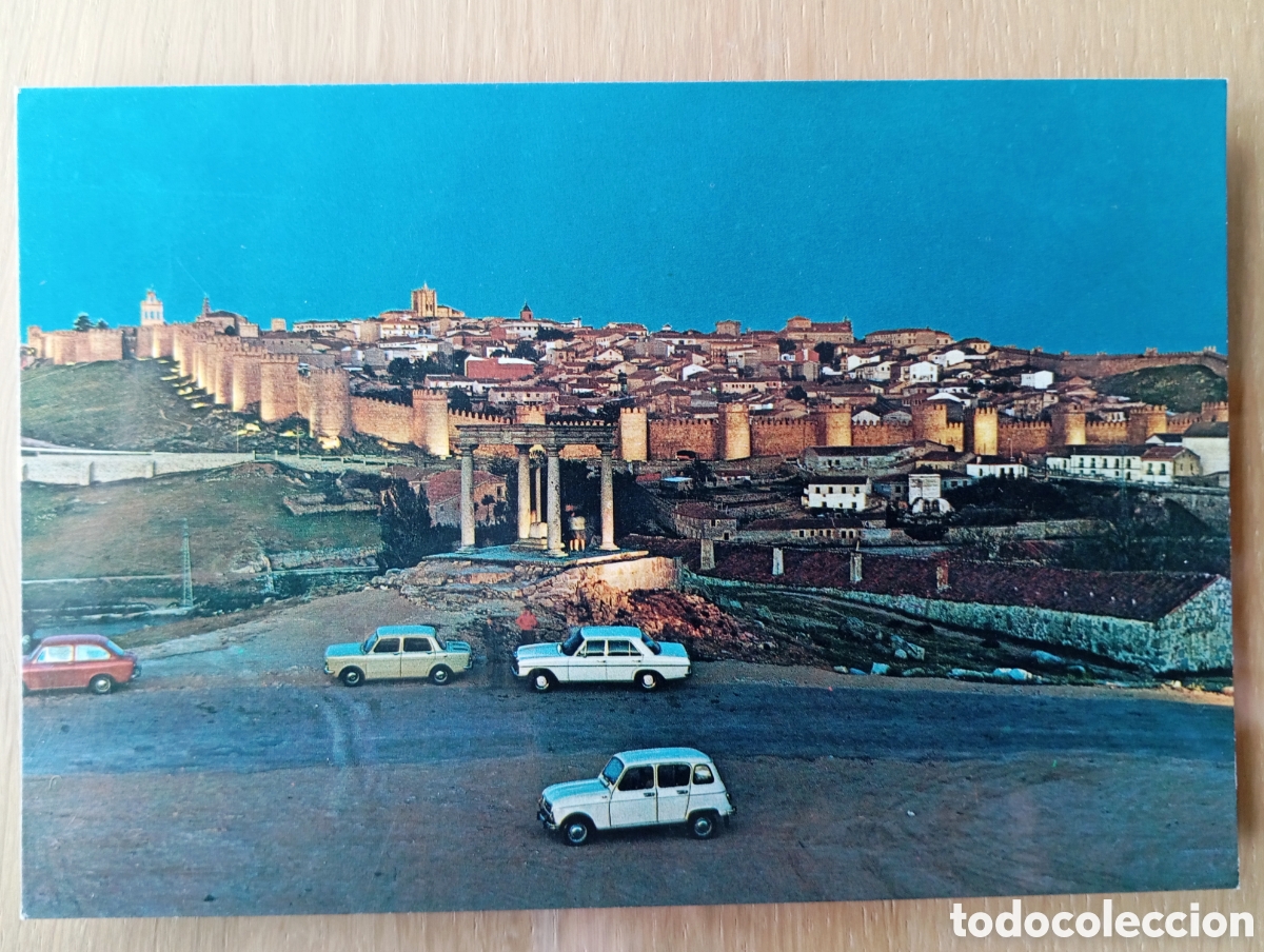 Postales: POSTAL AVILA VISTA NOCTURNA GARC&Iacute;A GARRABELLA 90 RENAULT SIMCA A&Ntilde;O 1973