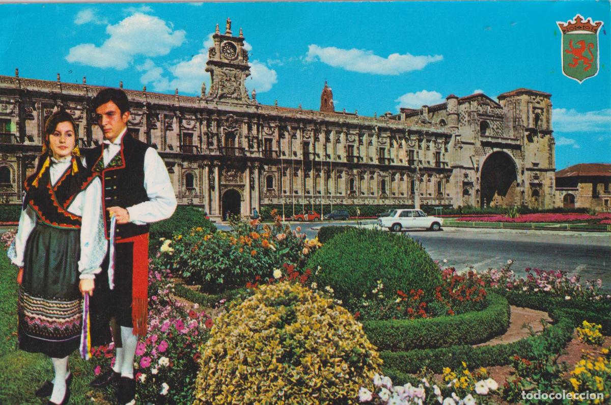 Postales: LE&Oacute;N, HOSTAL SAN MARCOS, TRAJE T&Iacute;PICO LEON&Eacute;S - A.G.N&ordm;86 - S/C