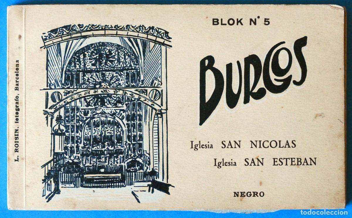 Postales: BLOK N&ordm; 5 DE POSTALES DE BURGOS. L. ROISIN. IGLESIA SAN NICOLAS. IGLESIA SAN ESTEBAN. COMPLETO