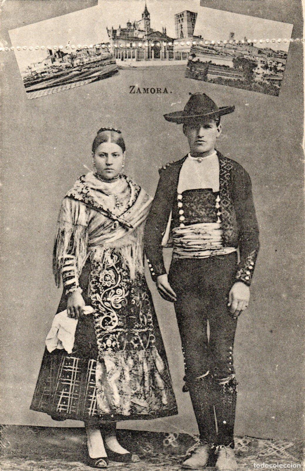 Postcards: BONITA POSTAL - ZAMORA - PAREJA ATAVIADOS CON TIPICO TRAJE REGIONAL - FOTOTIPIA J. ROIG