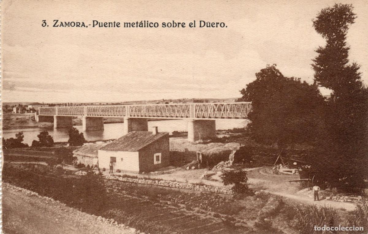 Postcards: BONITA POSTAL - ZAMORA - PUENTE METALICO SOBRE EL DUERO - COLECCION S. GARCIA VILAPLANA
