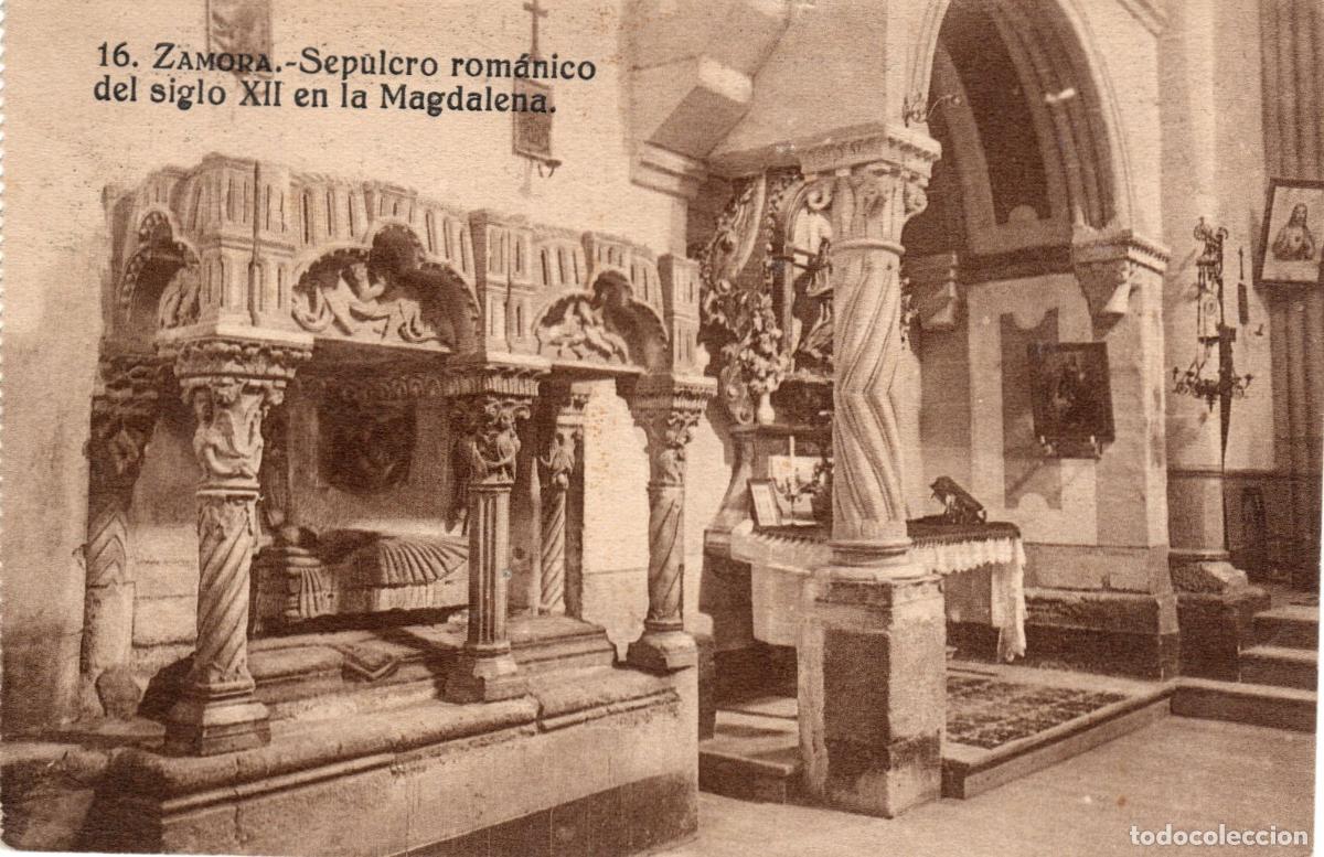 Cartoline: POSTAL ZAMORA - SEPULCRO ROMANICO DEL SIGLO XII EN LA MAGDALENA - COLECCION S. GARCIA VILAPLANA