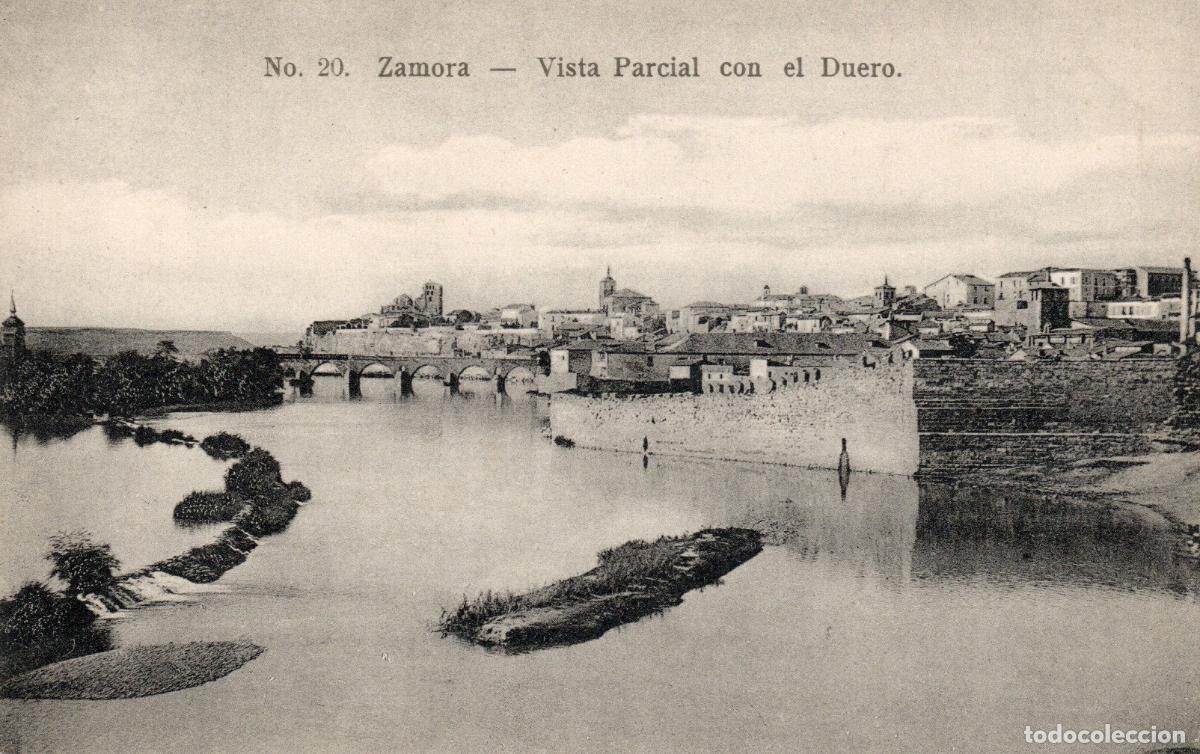 Postales: BONITA POSTAL - ZAMORA - VISTA PARCIAL CON EL DUERO - EDICION GARCIA HERMANOS