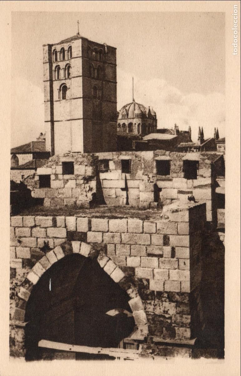 Postales: BONITA POSTAL - ZAMORA - LA CATEDRAL Y EL CASTILLO - REVERSO CON TEXTO EXPLICATIVO