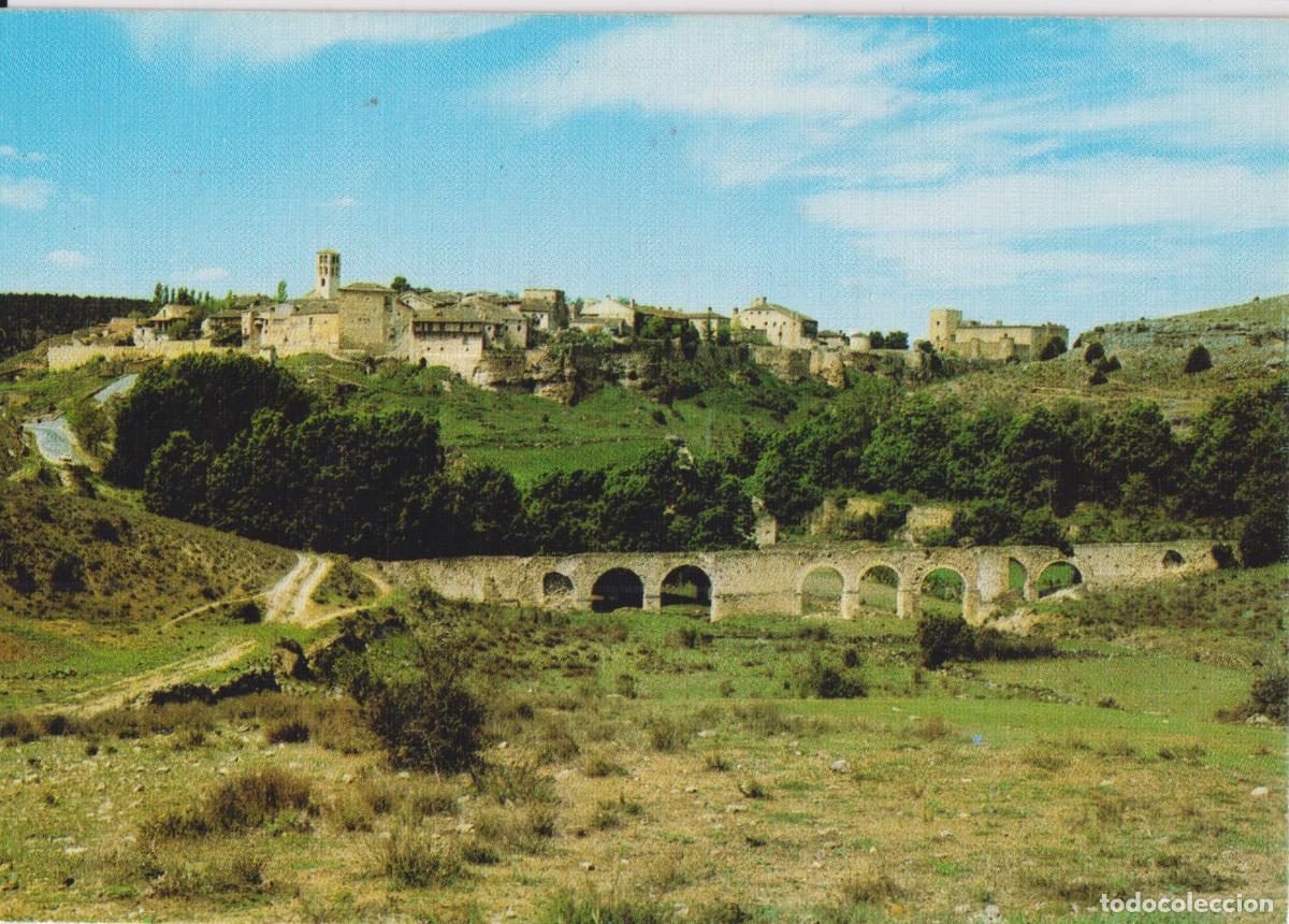 Postales: PEDRAZA DE LA SIERRA (SEGOVIA) VISTA GENERAL Y ACUEDUCTO DE LA ALAMEDA - EDICIONES SICILIA - S/C
