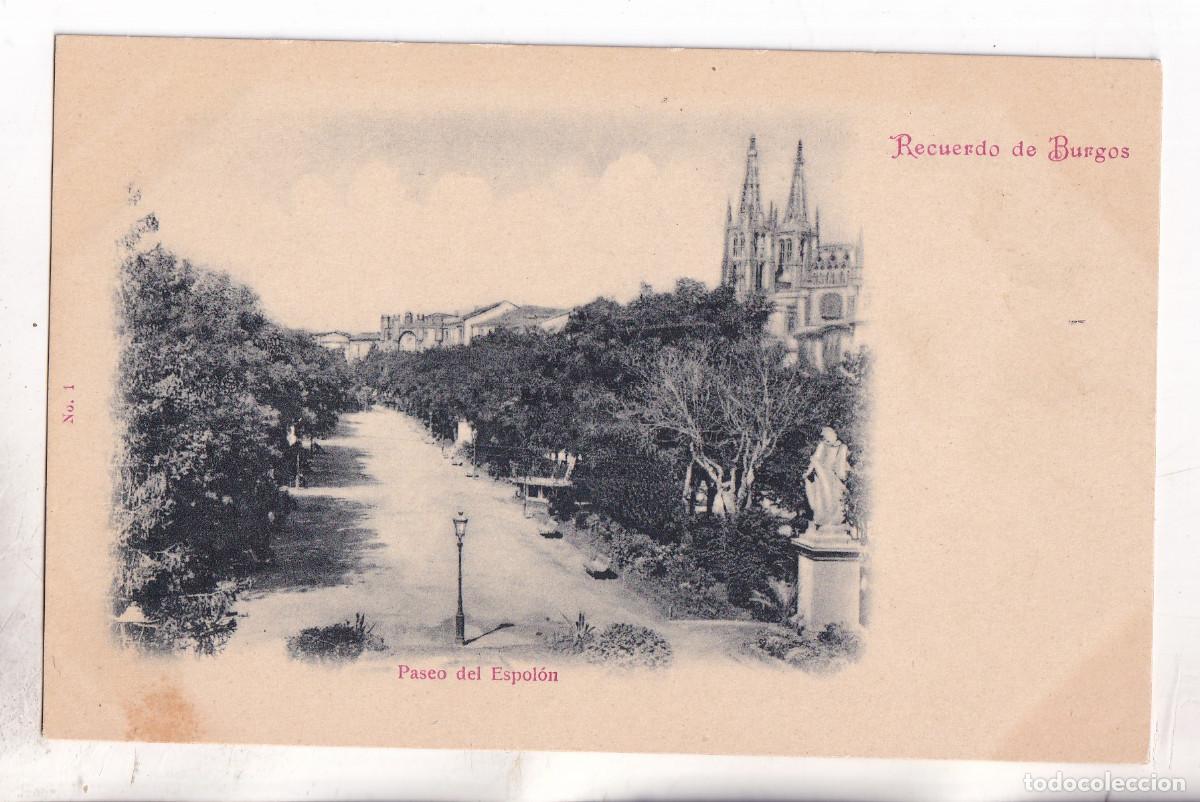 Postales: POSTAL. RECUERDO DE BURGOS. PASEO DEL ESPOL&Oacute;N.