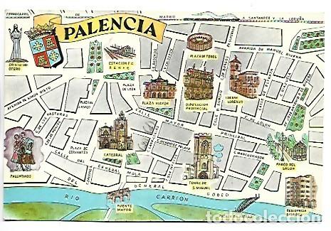 Postales: MAPA DE PALENCIA.- (PUBLICIDAD DE CURSO) - Foto 1