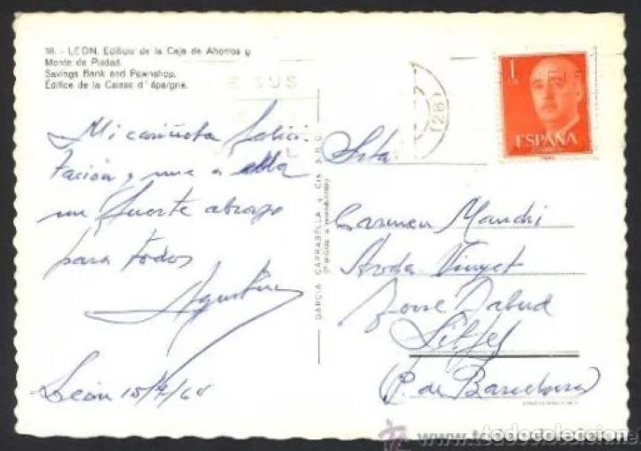 Postales: Le&oacute;n. *Edificio de la Caja...* G. Garrabella - SRC n&ordm; 18. Circulada. - Foto 2