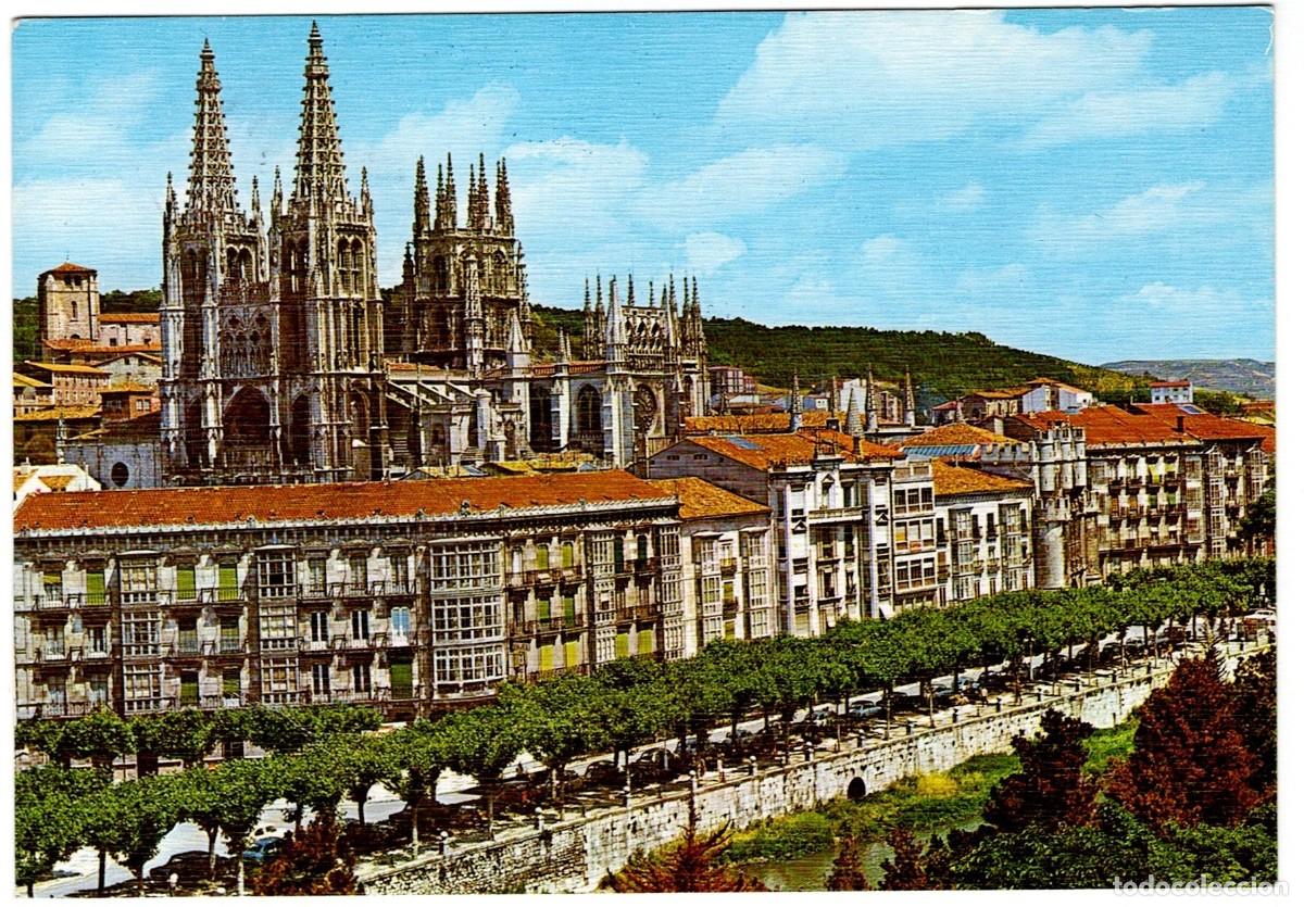 Postales: POSTAL DE BURGOS, CATEDRAL Y AV. GENERAL&Iacute;SIMO (CIRCULADA)