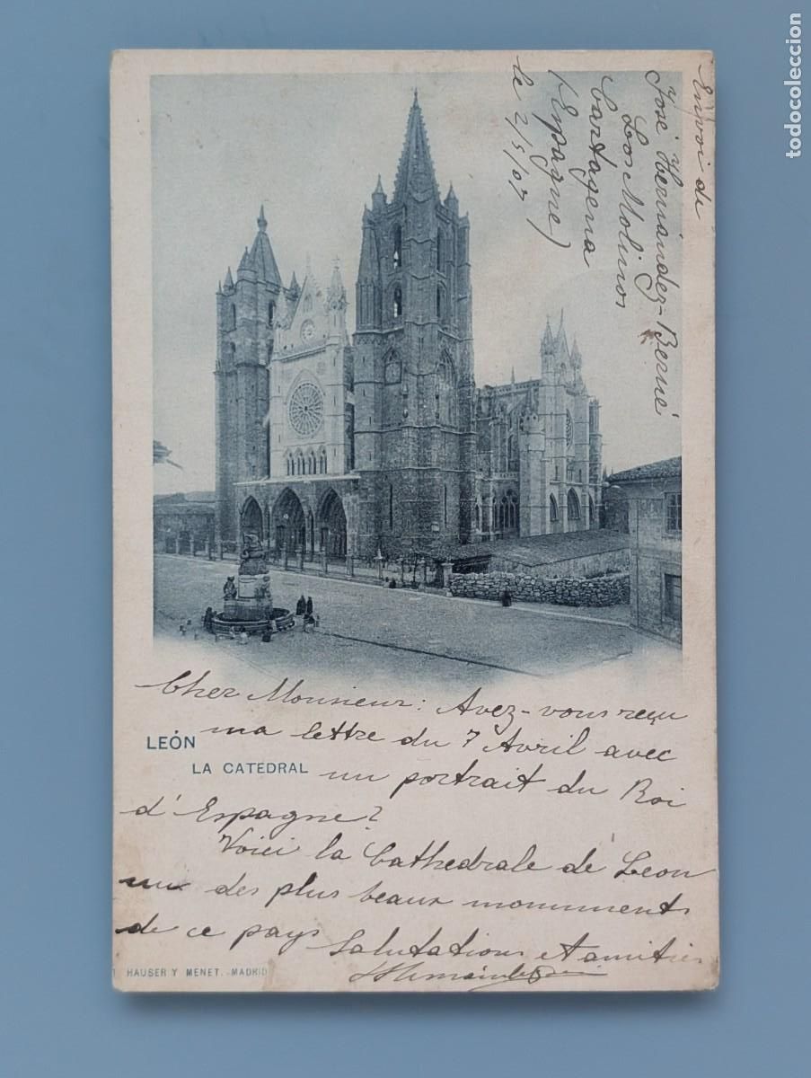 Postcards: DIFICIL POSTAL LEON N&deg; 46 LA CATEDRAL ED HAUSER Y MENET REV SIN DIVIDIR CASTILLA PERFECTA CONSERV