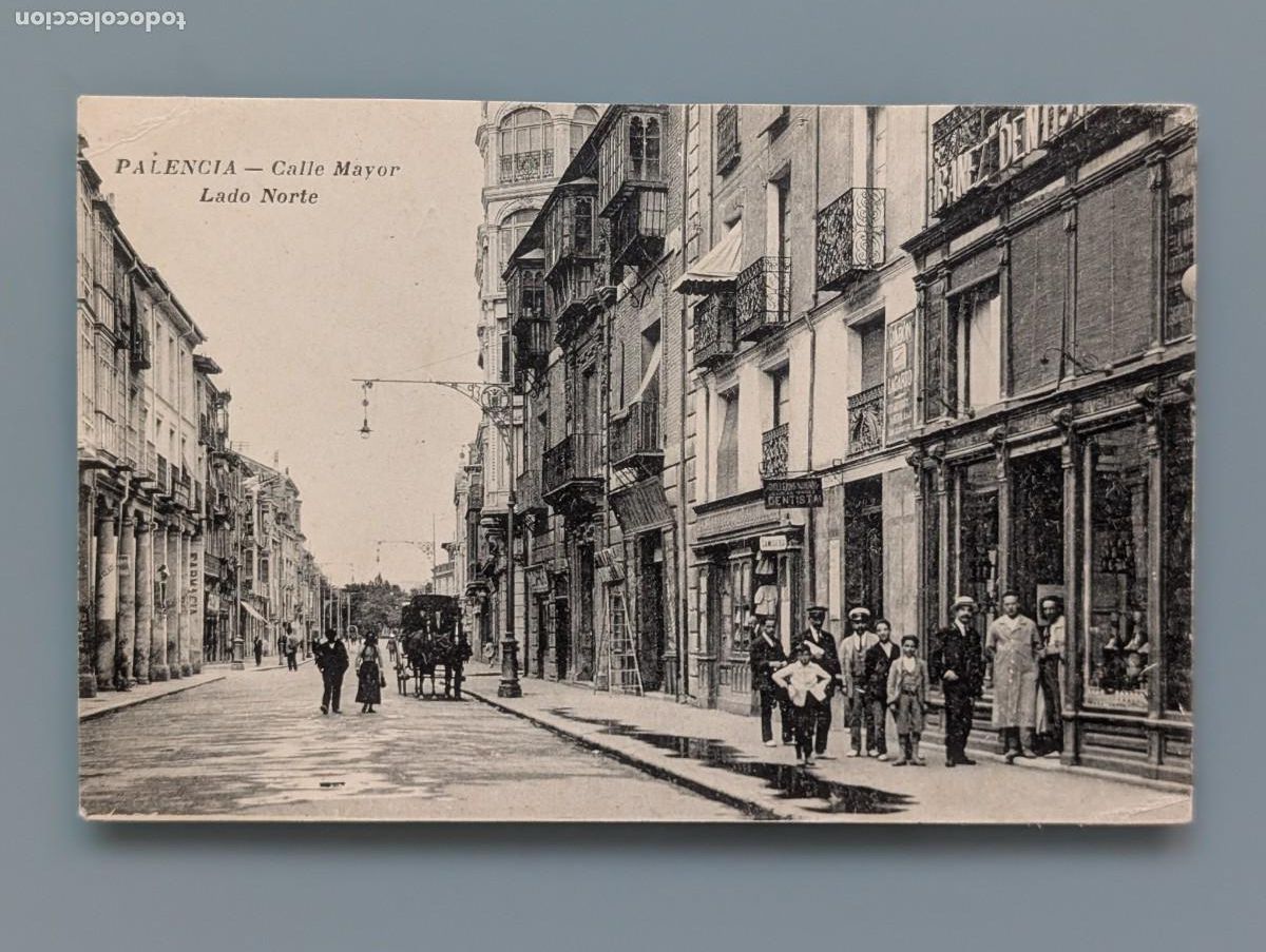Postais: DIFICIL POSTAL PALENCIA CALLE MAYOR LADO NORTE ED FOTO ALONSO CASTILLA ANIMADA PERFECTA CONSERV