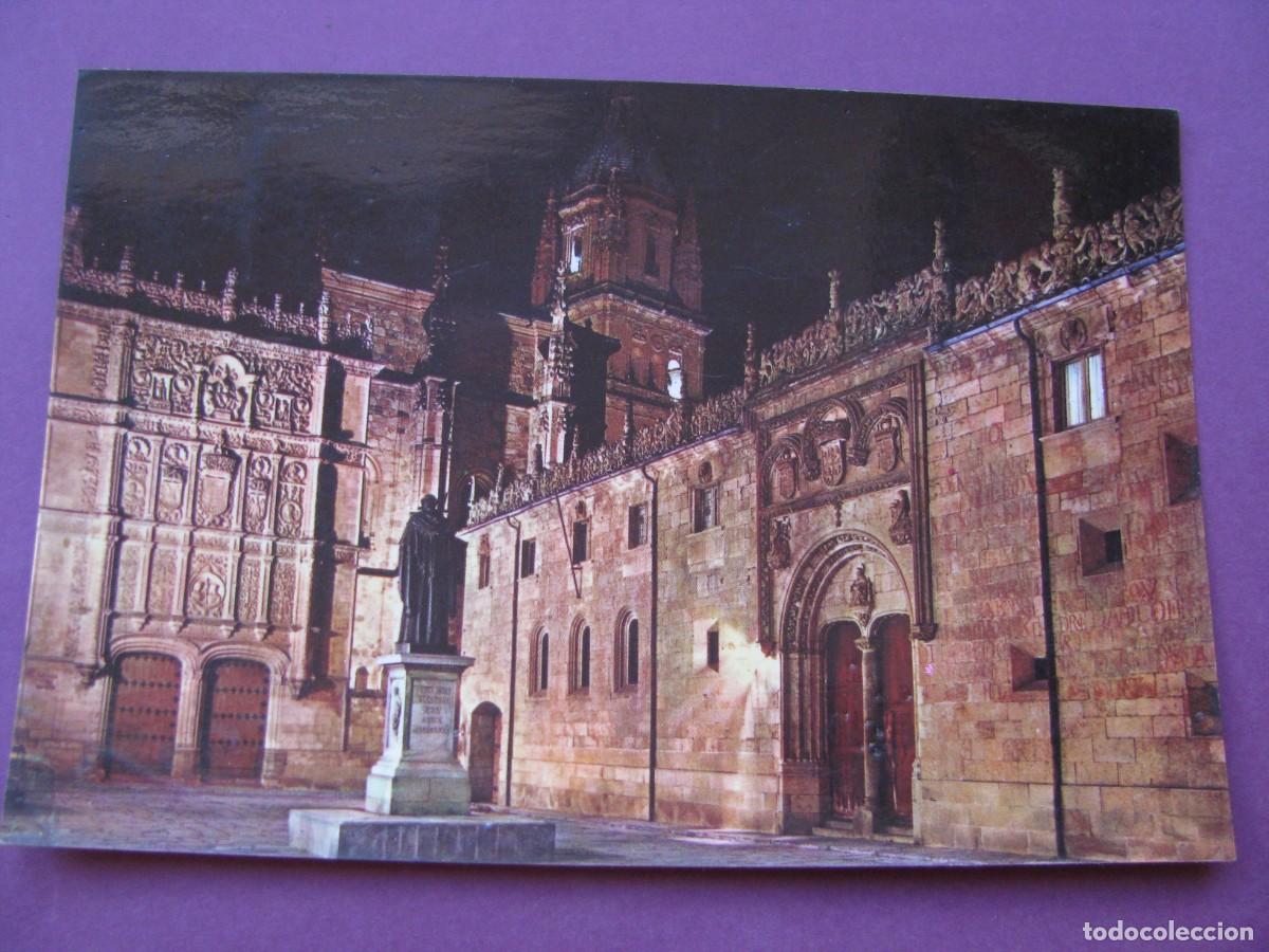 Postcards: POSTAL DE SALAMANCA. UNIVERSIDAD. VISTA NOCTURNA. CERVANTES. CIRCULADA 1985