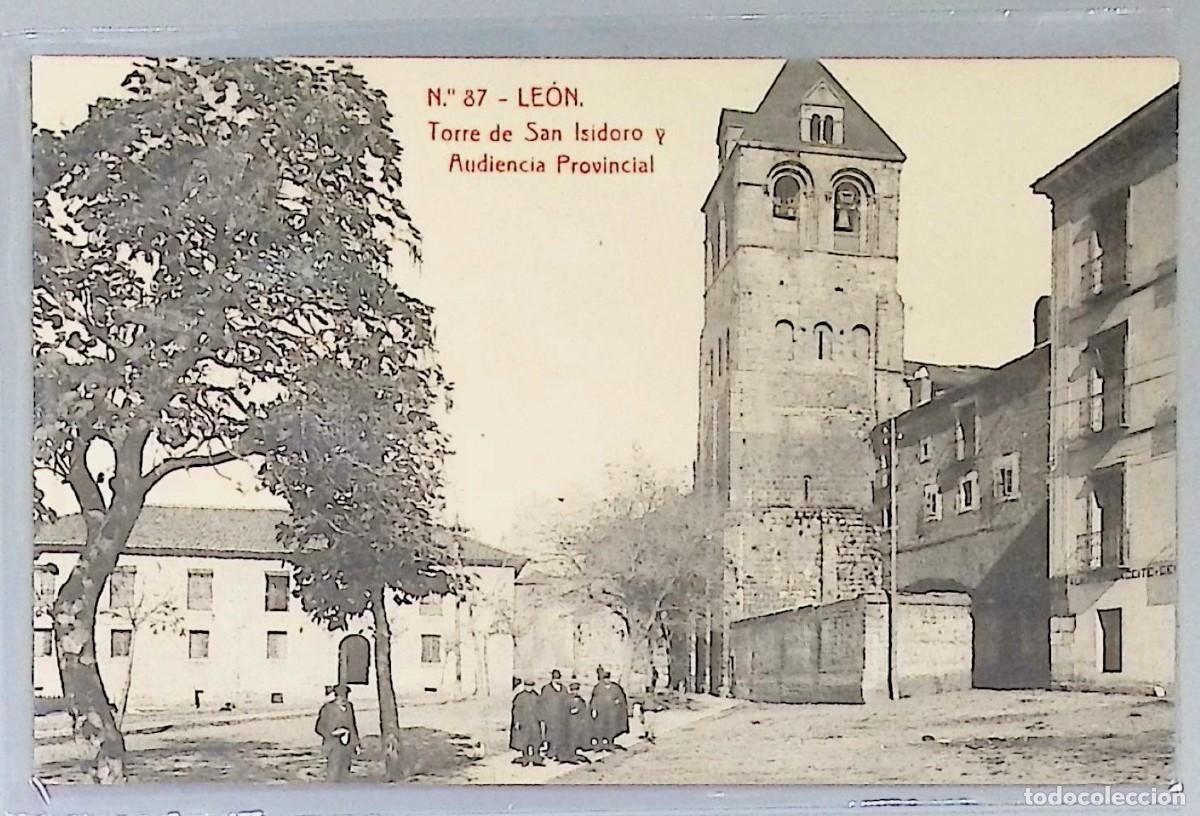 Postkarten: LE&Oacute;N (CASTILLA Y LE&Oacute;N). TORRE DE SAN ISIDORO Y AUDIENCIA PROVINCIAL.Tarjeta postal