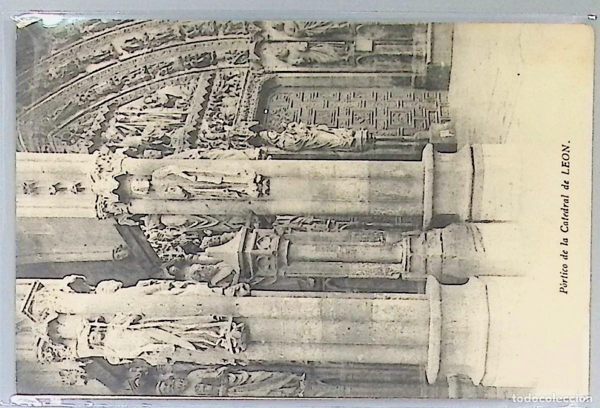 Postcards: LE&Oacute;N (CASTILLA Y LE&Oacute;N). P&Oacute;RTICO DE LA CATEDRAL. DETALLE DE LAS ESCULTURAS G&Oacute;TICAS.