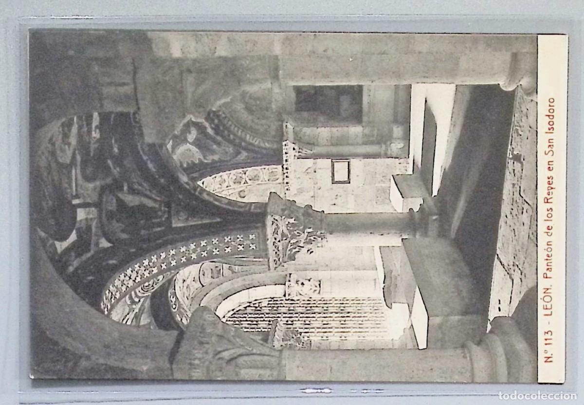 Cartoline: LE&Oacute;N (CASTILLA Y LE&Oacute;N). PANTE&Oacute;N DE LOS REYES DE SAN ISIDORO.Tarjeta postal antigua en blanco y negro