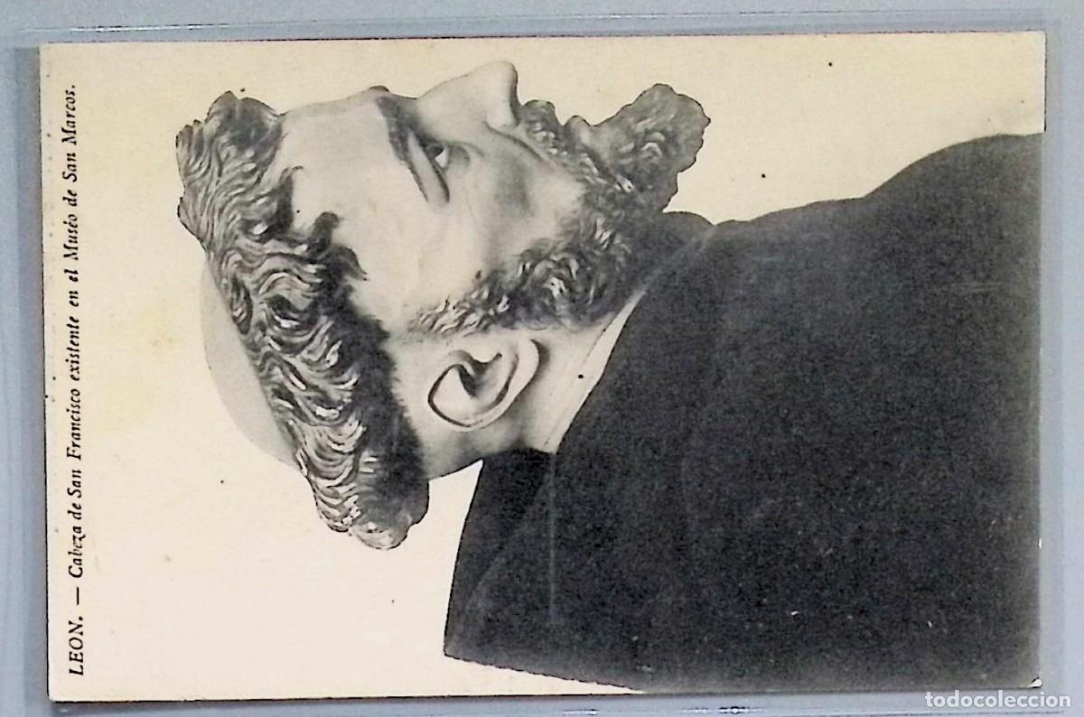 Cartoline: LE&Oacute;N. CABEZA DE SAN FRANCISCO DE AS&Iacute;S.Tarjeta postal antigua