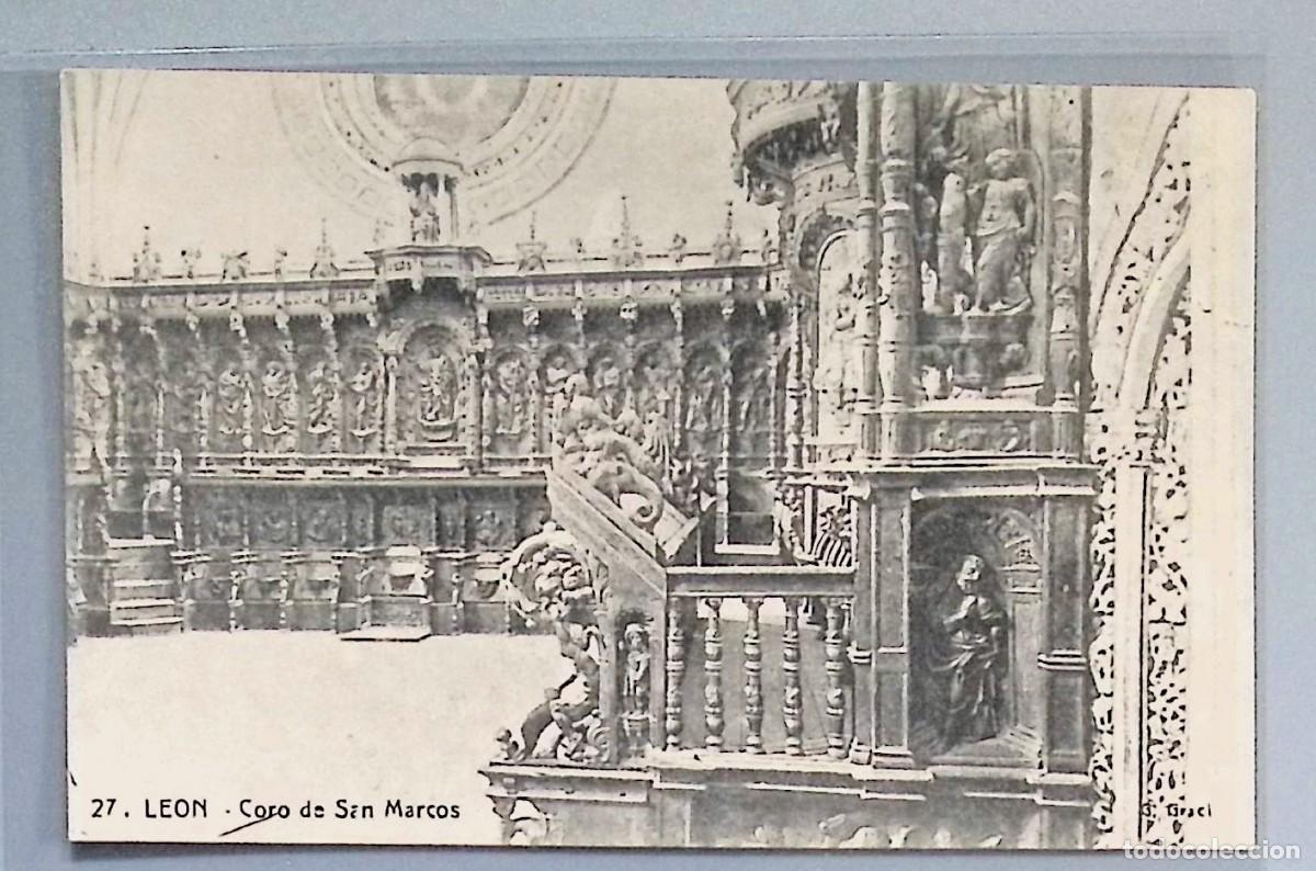 Cartoline: LE&Oacute;N. CORO DE SAN MARCOS.Tarjeta postal antigua,