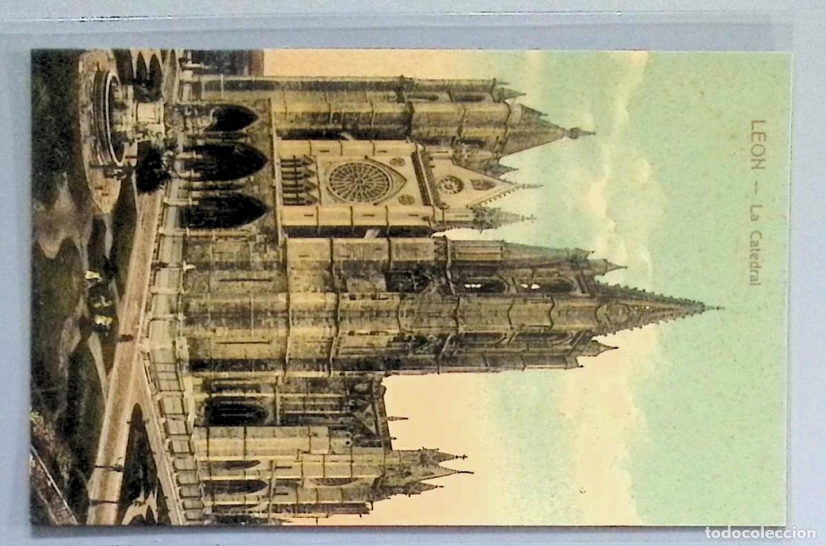 Cartoline: LE&Oacute;N. LA CATEDRAL.Tarjeta postal antigua