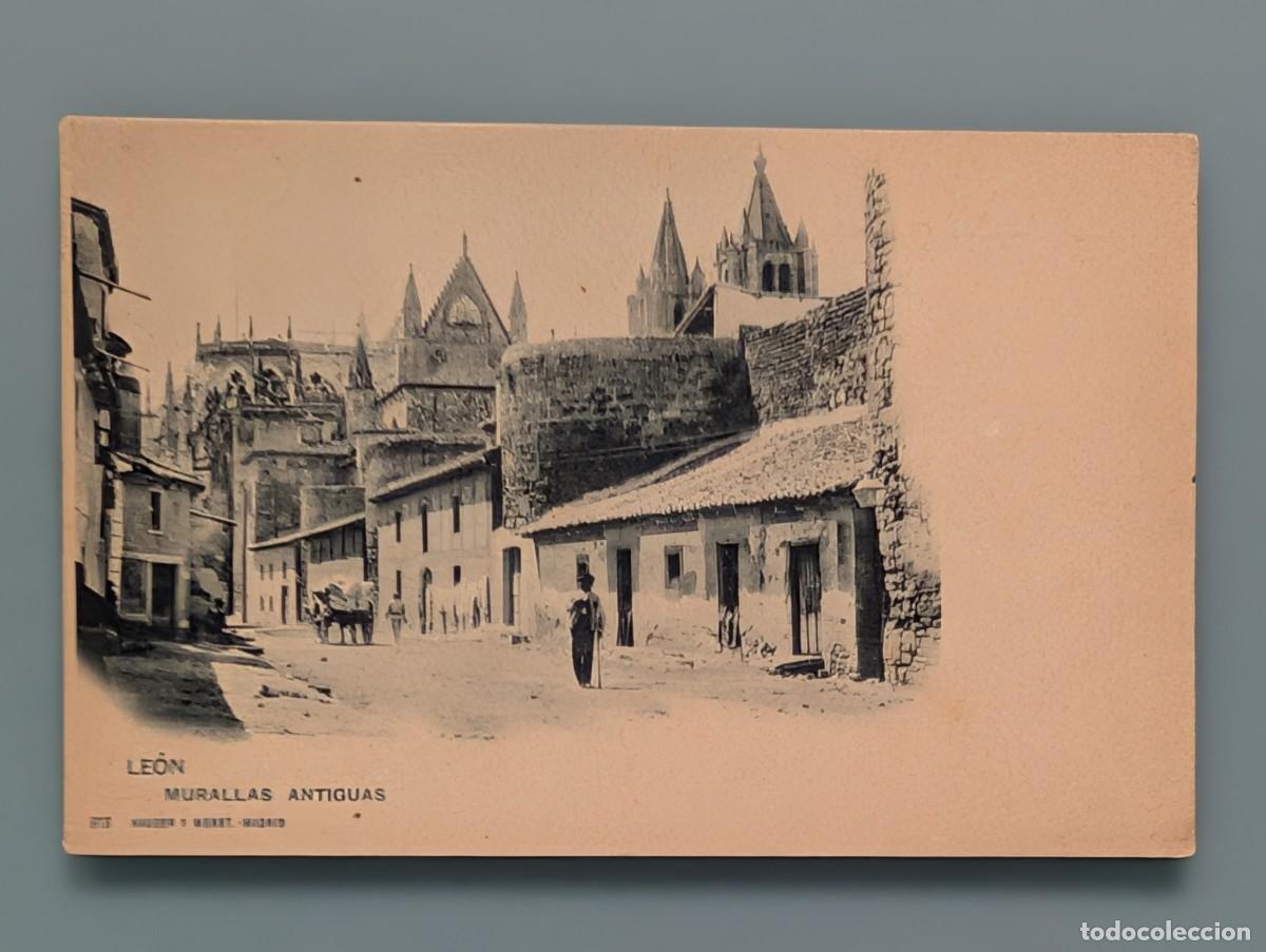 Postcards: DIFICIL POSTAL LEON N&deg; 813 MURALLAS ANTIGUAS ED HAUSER Y MENET REV SIN DIVIDIR CASTILLA PERFECTA CON