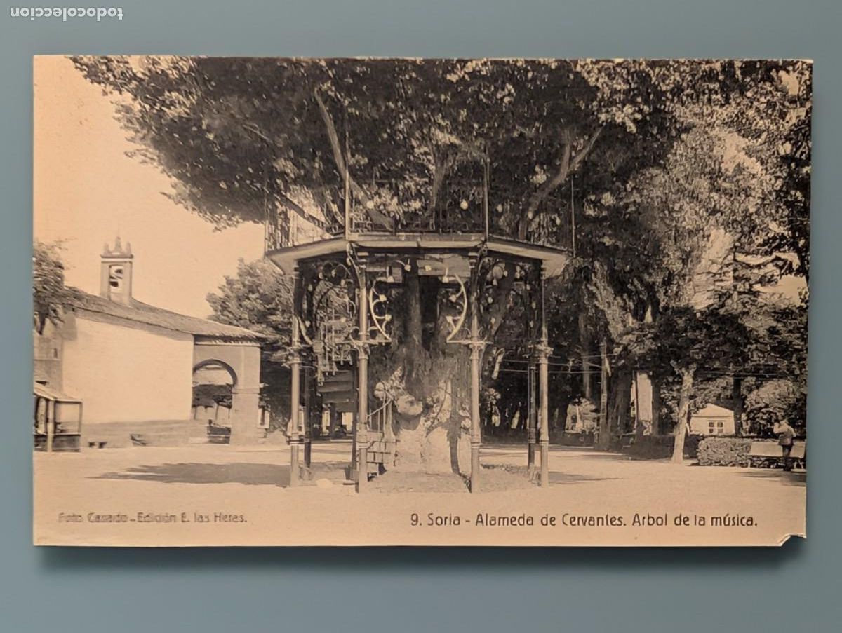 Postales: DIFICIL POSTAL N&deg; 9 SORIA ALAMEDA DE CERVANTES ARBOL DE LA MUSICA ED KALLMEYER CASTILLA PERFECTA CON