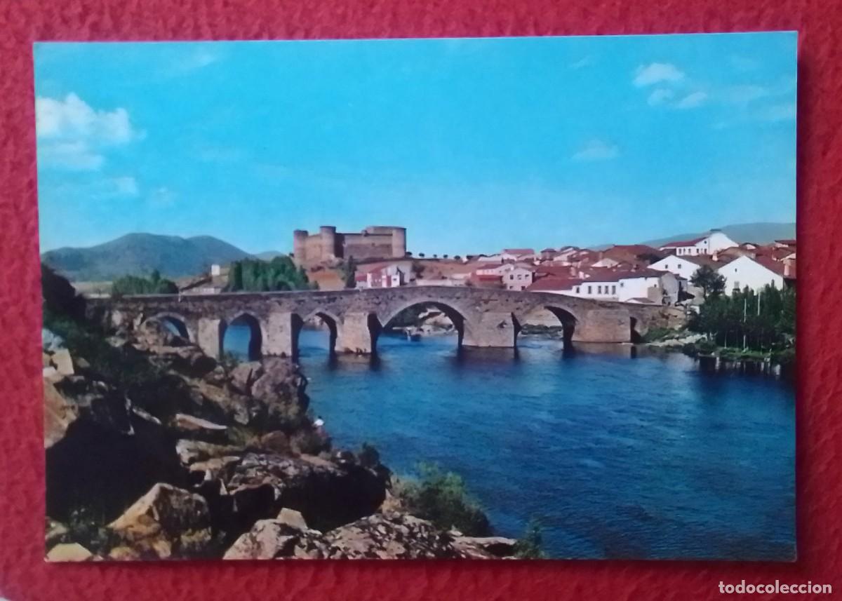 Postales: ANTIGUA POSTAL POST CARD BARCO DE &Aacute;VILA R&Iacute;O TORMES PUENTE ROMANO Y CASTILLO VALDECORNEJA BRIDGE PONT