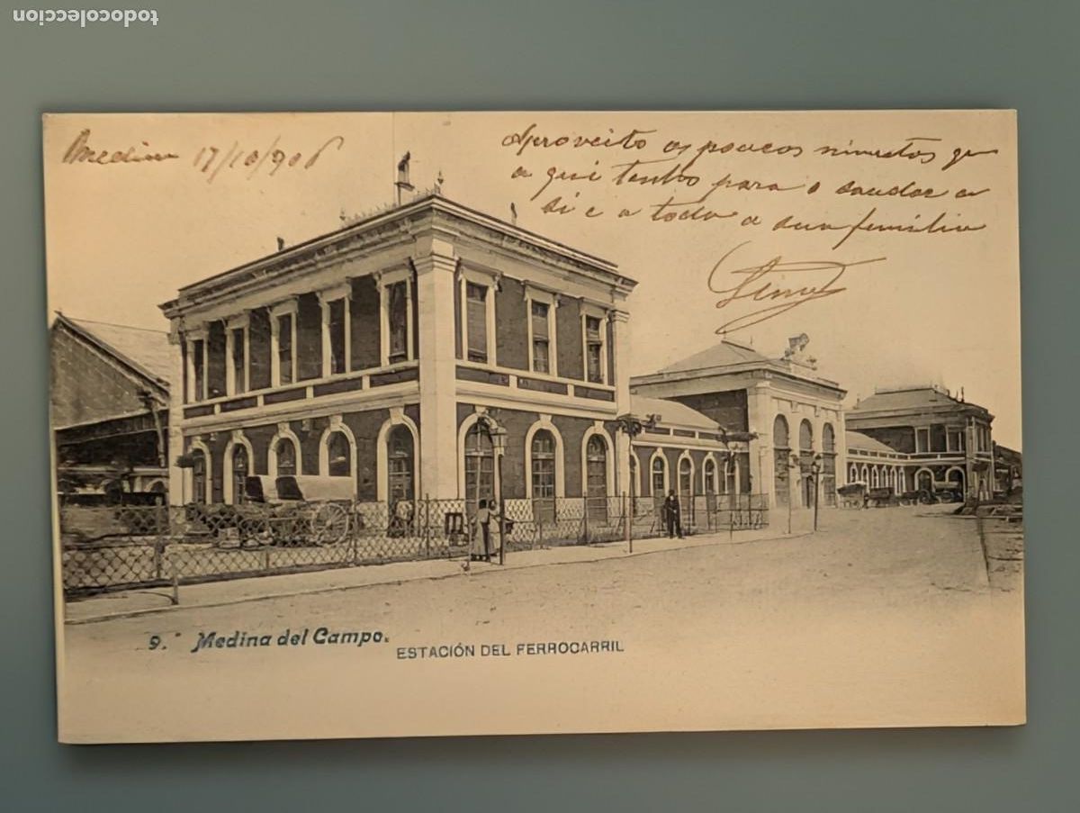 Postales: RARA POSTAL MEDINA DEL CAMPO N&ordm; 9 ESTACION FERROCARRIL COL H ROMAN VALLADOLID CASTILLA PERFECTA CONS