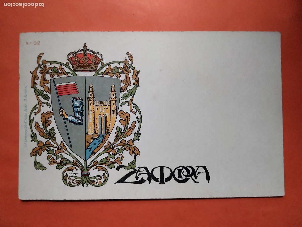 Cartoline: POSTAL N&ordm; 32. ESCUDO DE ZAMORA LIT HERMENEGILDO MIRALLES.