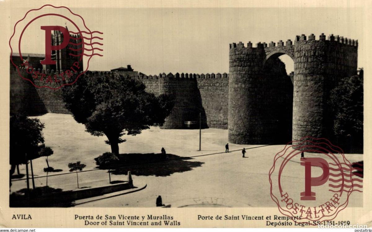 Postales: AVILA. PUERTA DE SAN VICENTE. MURALLAS.