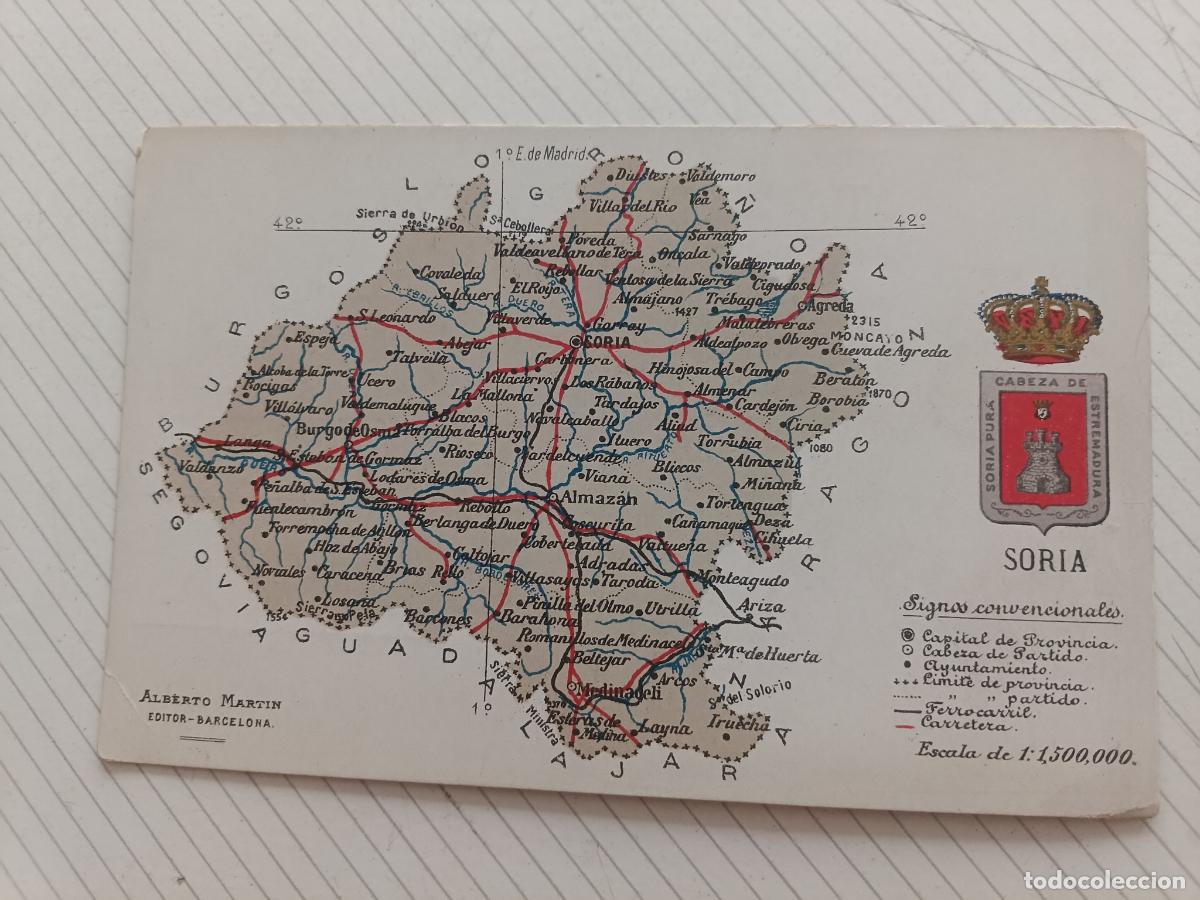 Postales: Soria. Postal formato antiguo. Mapa - Foto 1