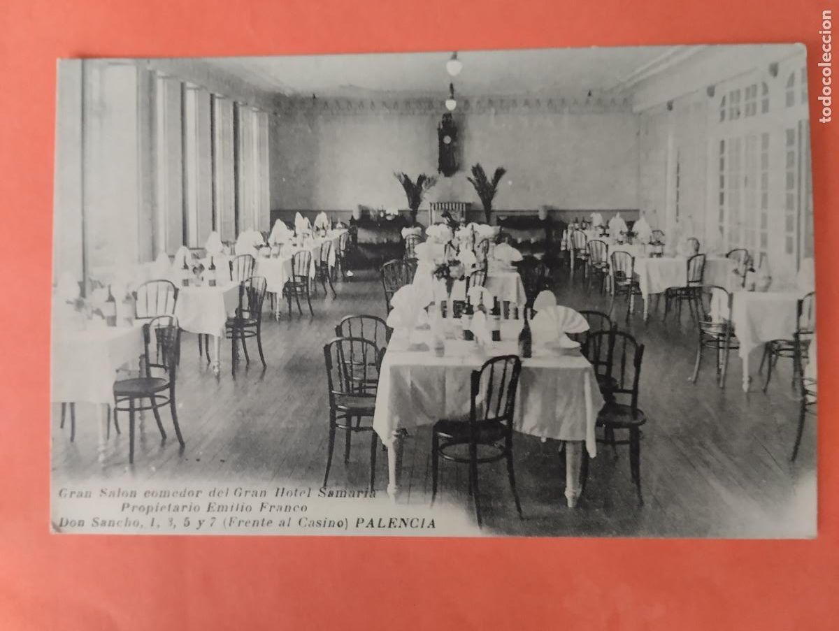 Postales: GRAN SALON COMEDOR GRAN HOTEL SAMARIA PALENCIA.
