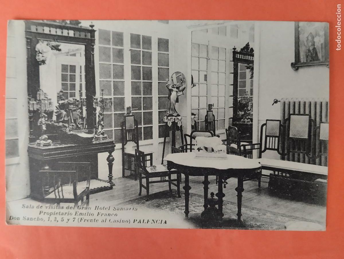 Postales: SALA DE VISITAS GRAN HOTEL SAMARIA PALENCIA.