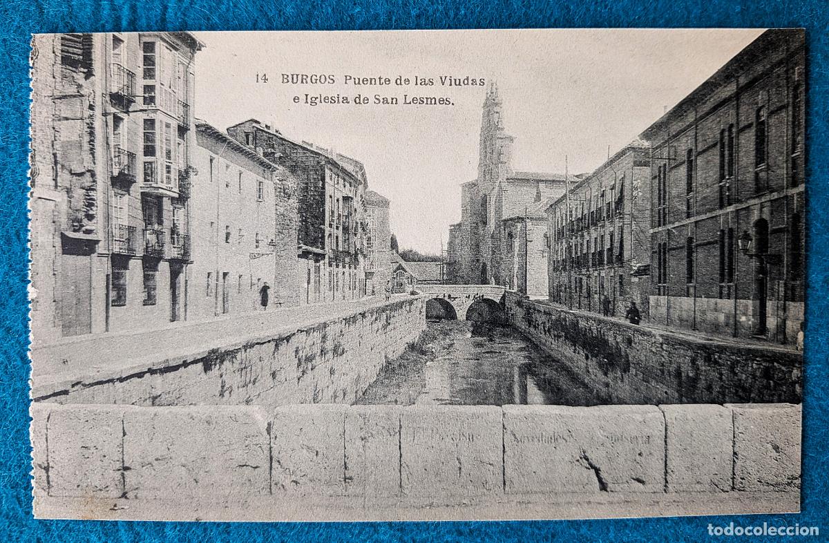 Postales: RW POSTAL BURGOS PUENTE DE LAS VIUDAS E IGLESIA DE SAN LESMES P2023