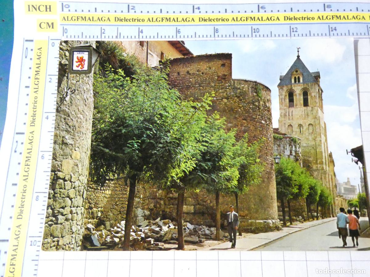 Postales: POSTAL DE LE&Oacute;N. A&Ntilde;O 1964. TORRE Y MURALLA DE SAN ISIDORO 8 ESCUDO ORO. 4795