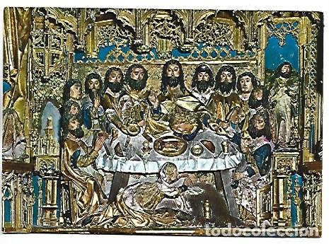 Postales: SAGRADA CENA (DETALLE DEL RETABLO).- CARTUJA DE MIRAFLORES.- BURGOS