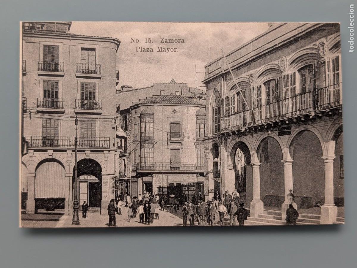 Postales: RARA POSTAL ZAMORA N&ordm; 15 PLAZA MAYOR ED GARC&Iacute;A HERMANOS ANIMADA CASTILLA PERFECTA CONS