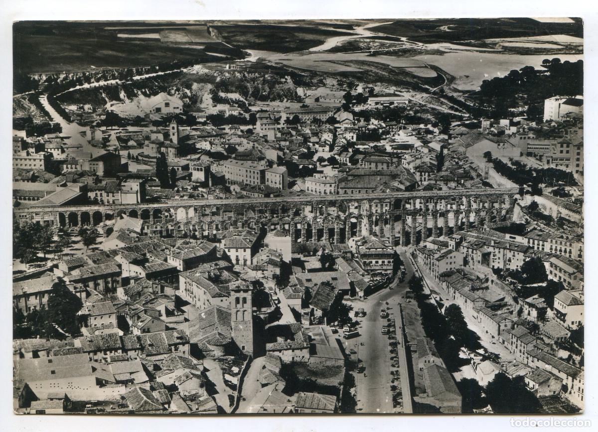 Postales: Segovia n&ordm; 1005. El Acueducto. Vista a&eacute;rea. Dominguez