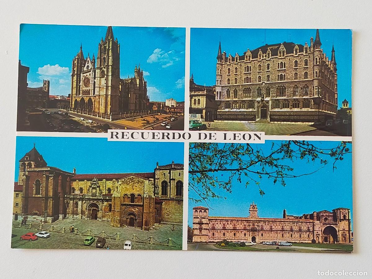 Postales: Postal LEON: Catedral / San Isidoro / San Marcos... - Imp A.G. Cobas - Circulada y escrita