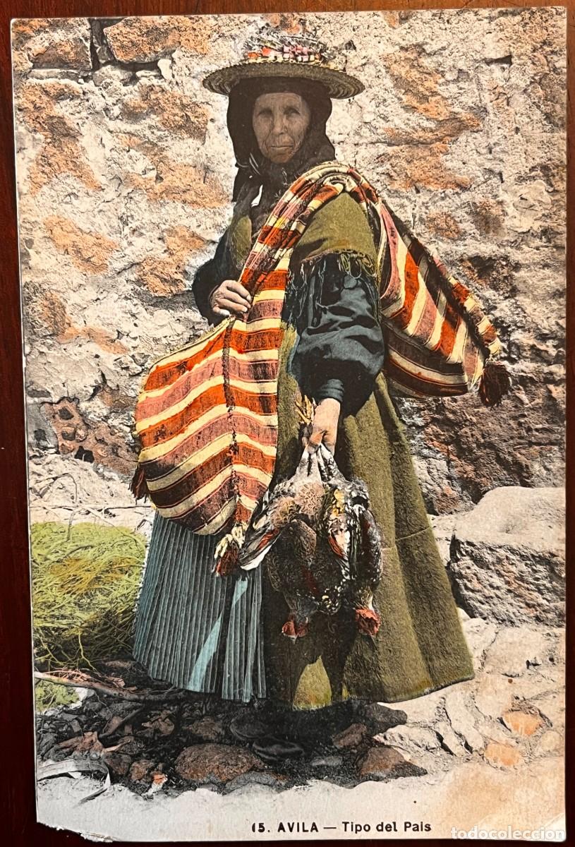 Postales: AVILA, TIPO DEL PAIS, COLOREADA, ESCRITA, 15, LE FALTA UNA PEQUE&Ntilde;A ESQUINITA EN LA PARTE INFERIOR IZ