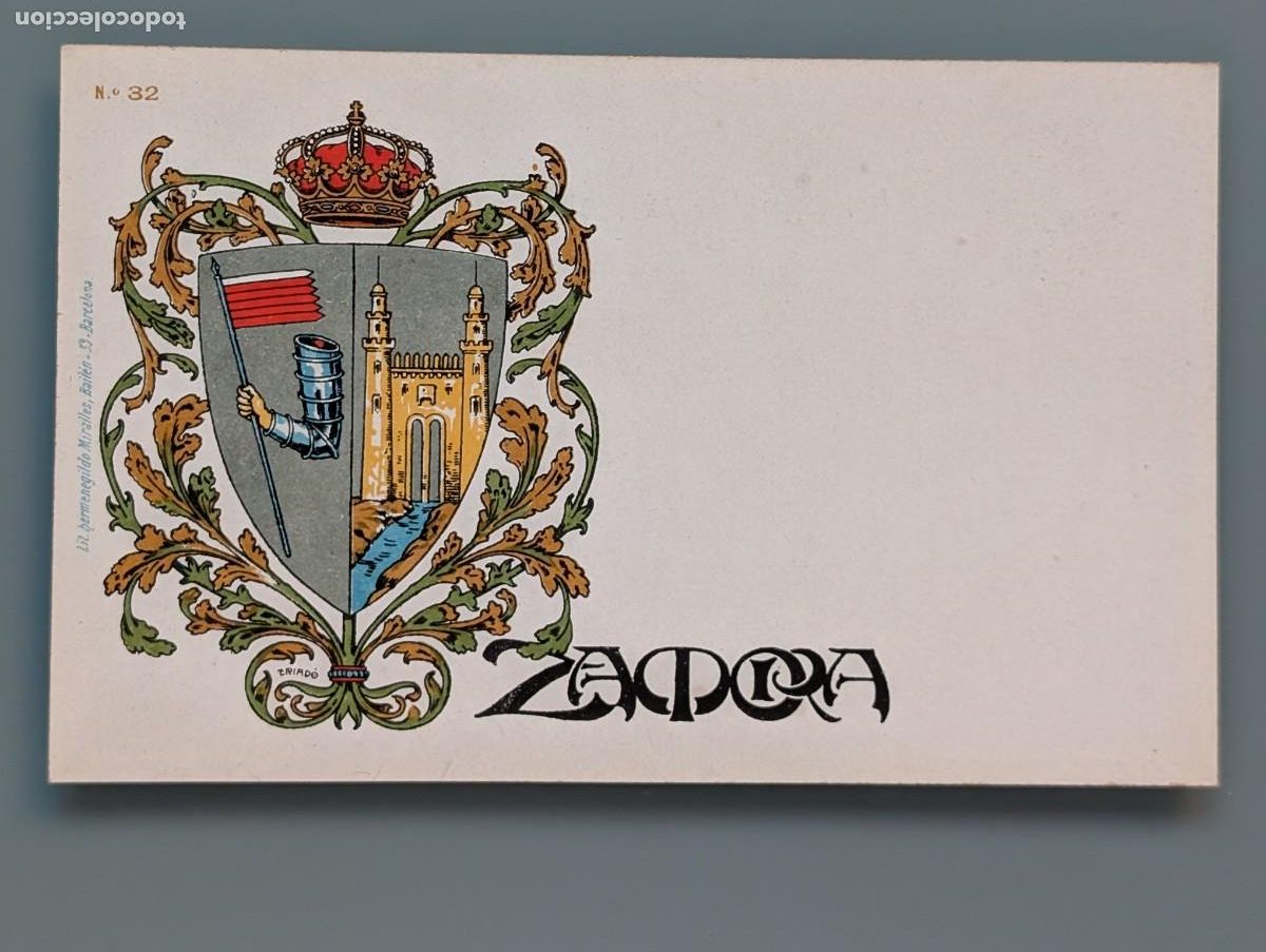 Postales: POSTAL SERIE PROVINCIAS N&ordm; 32 ESCUDO ZAMORA ED HERMENEGILDO MIRALLES CASTILLA PERFECTA CONS