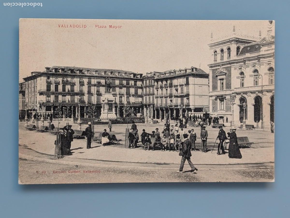 Postales: DIFICIL POSTAL VALLADOLID PLAZA MAYOR ED GUILL&Eacute;N CASTILLA PERFECTA CONSERVAC