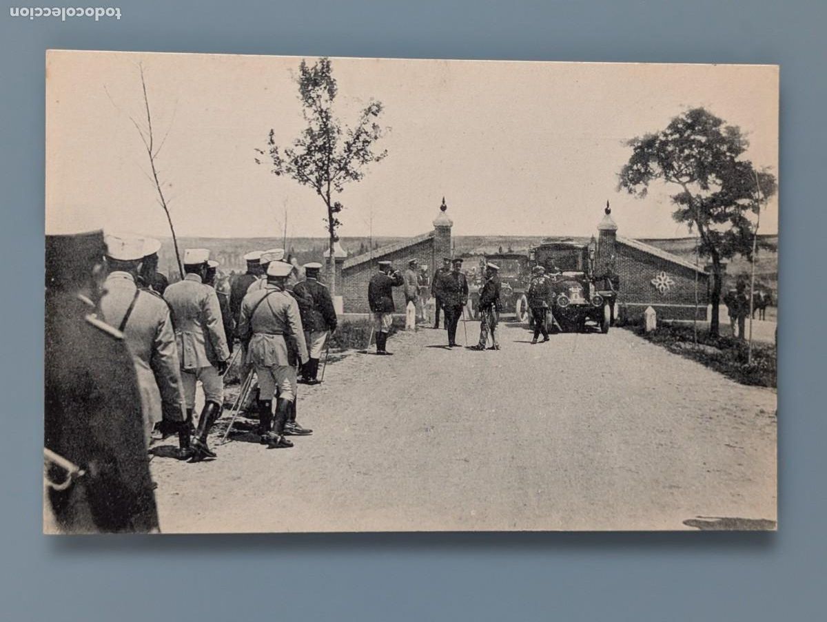 Postales: RARA POSTAL SEGOVIA ACADEMIA DE ARTILLERIA ALFONSO XIII VISITA CAMPO DE TIRO ED LACOSTE PERFECTA