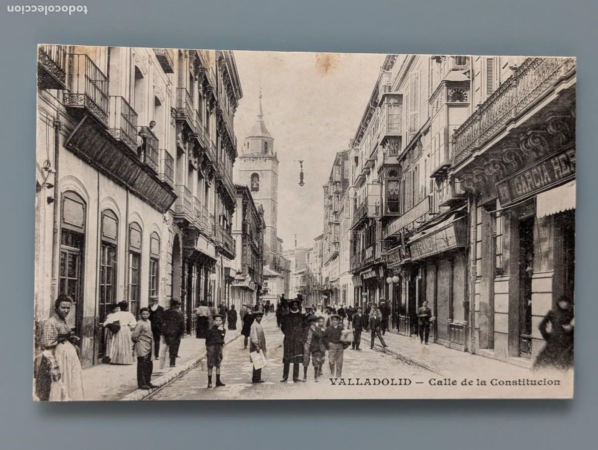 Postales: DIF&Iacute;CIL POSTAL VALLADOLID CALLE DE LA CONSTITUCI&Oacute;N ED J.H. CASTILLA ANIMADA PERFECTA CONSERV