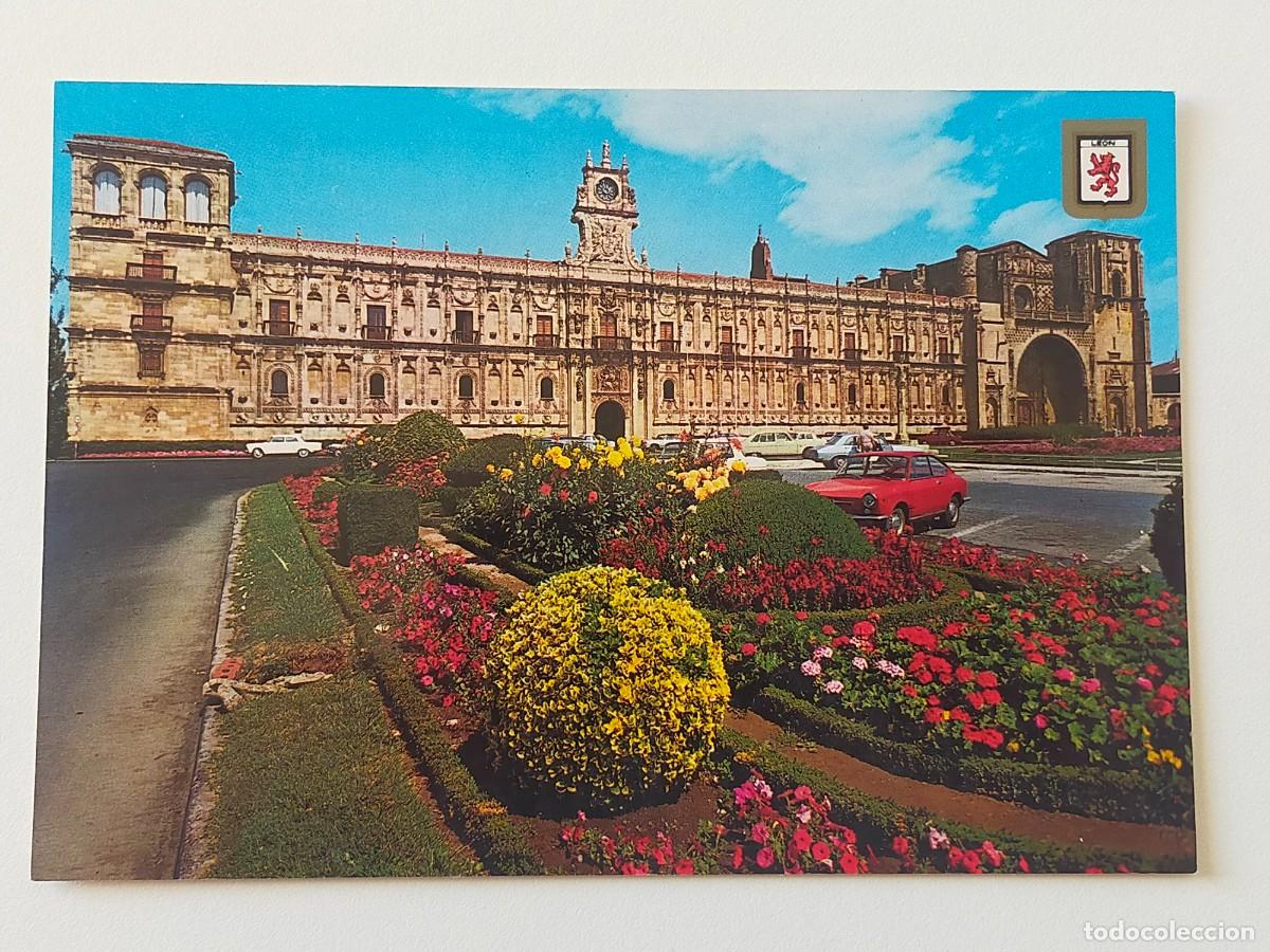 Postales: Postal LEON: Hostal San Marcos y nuevos Jardines - Subirats Casanovas - FISA. Escudo de Oro.