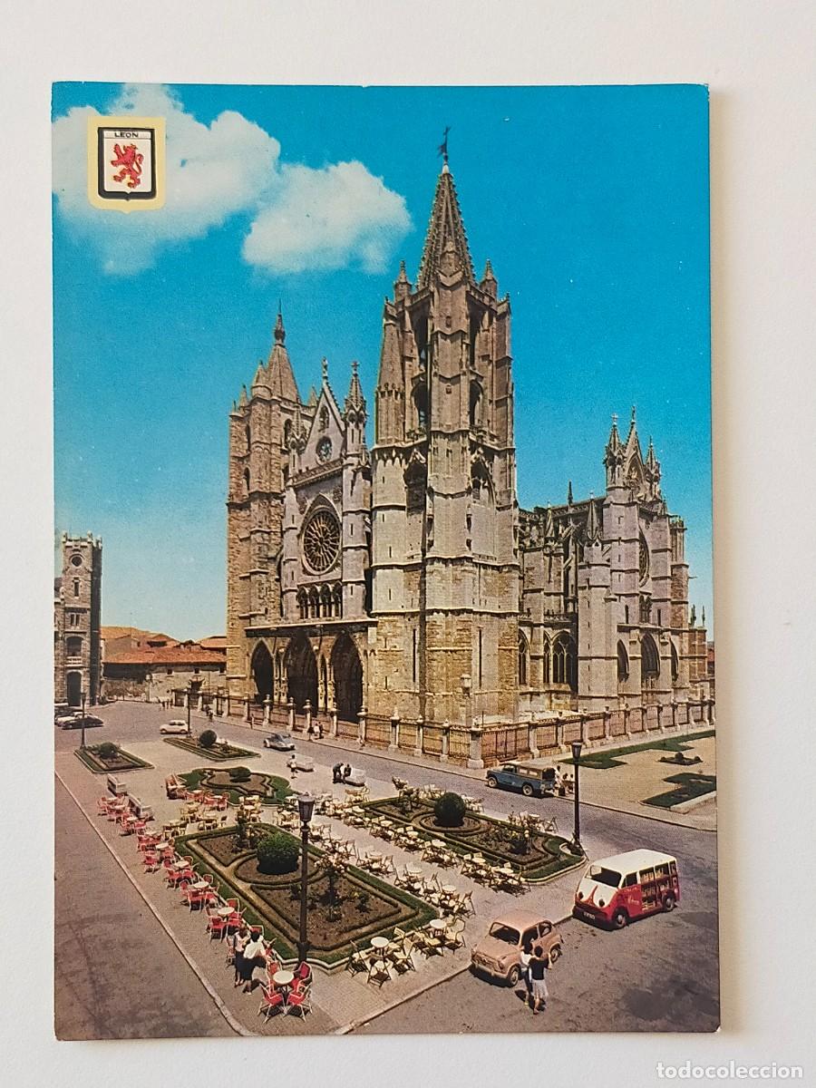 Postales: Postal LEON: Catedral - Subirats Casanovas - FISA. Escudo de Oro - Escrita.