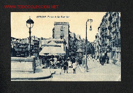 Postales: Postal de GIRONA: Passeig de les Rambles (animada) (Thomas) - Foto 1