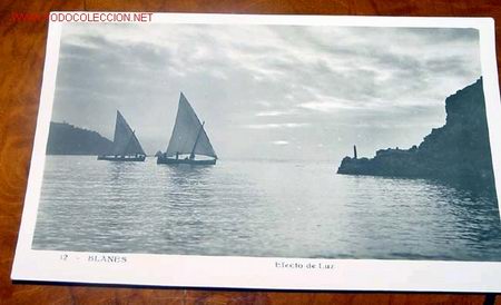 Postales: ANTIGUA POSTAL DE BLANES - EFECTO DE LUZ - Foto 1